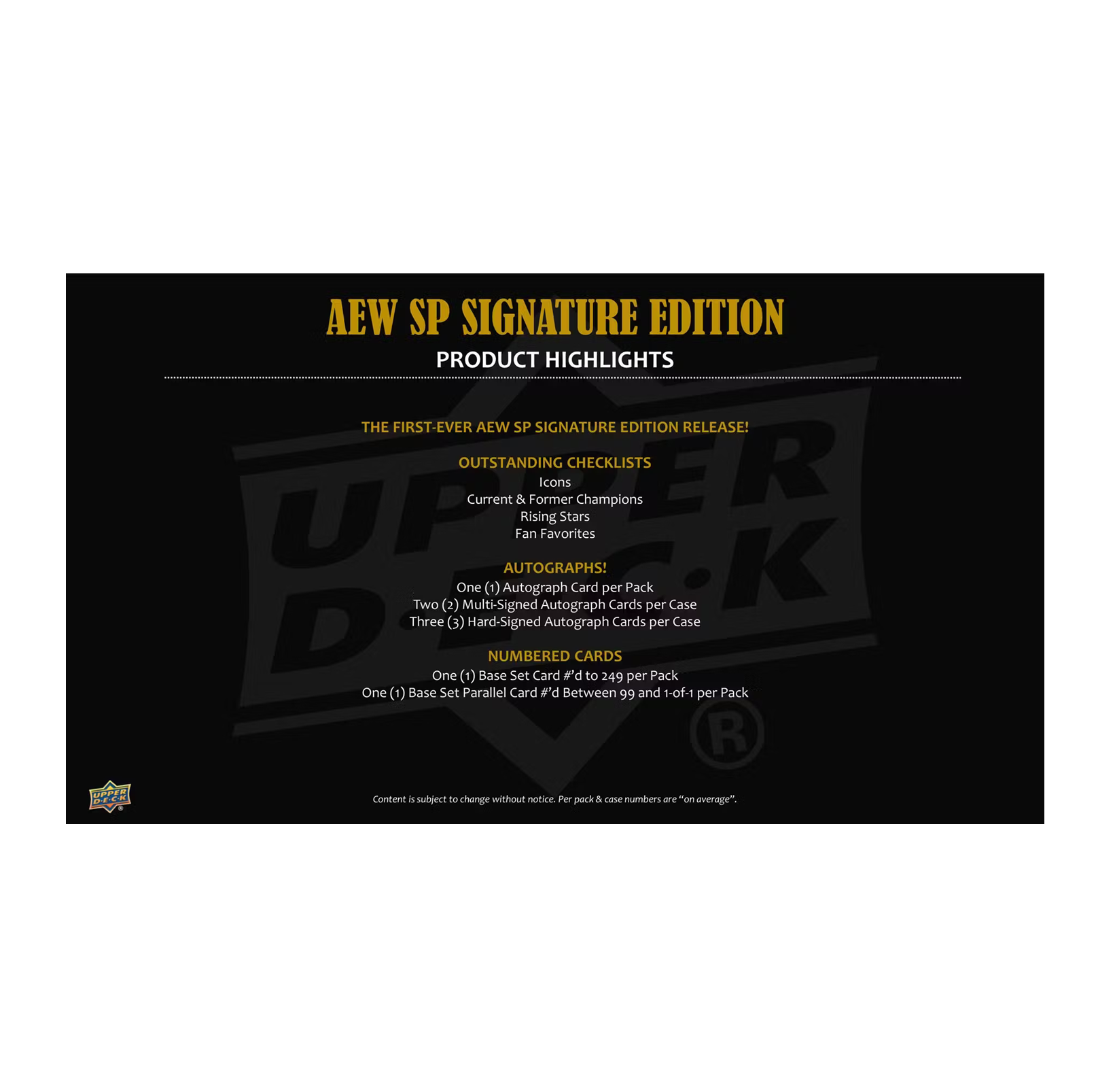 2025 Upper Deck SP Signature Edition AEW Wrestling Hobby 20-Box Case