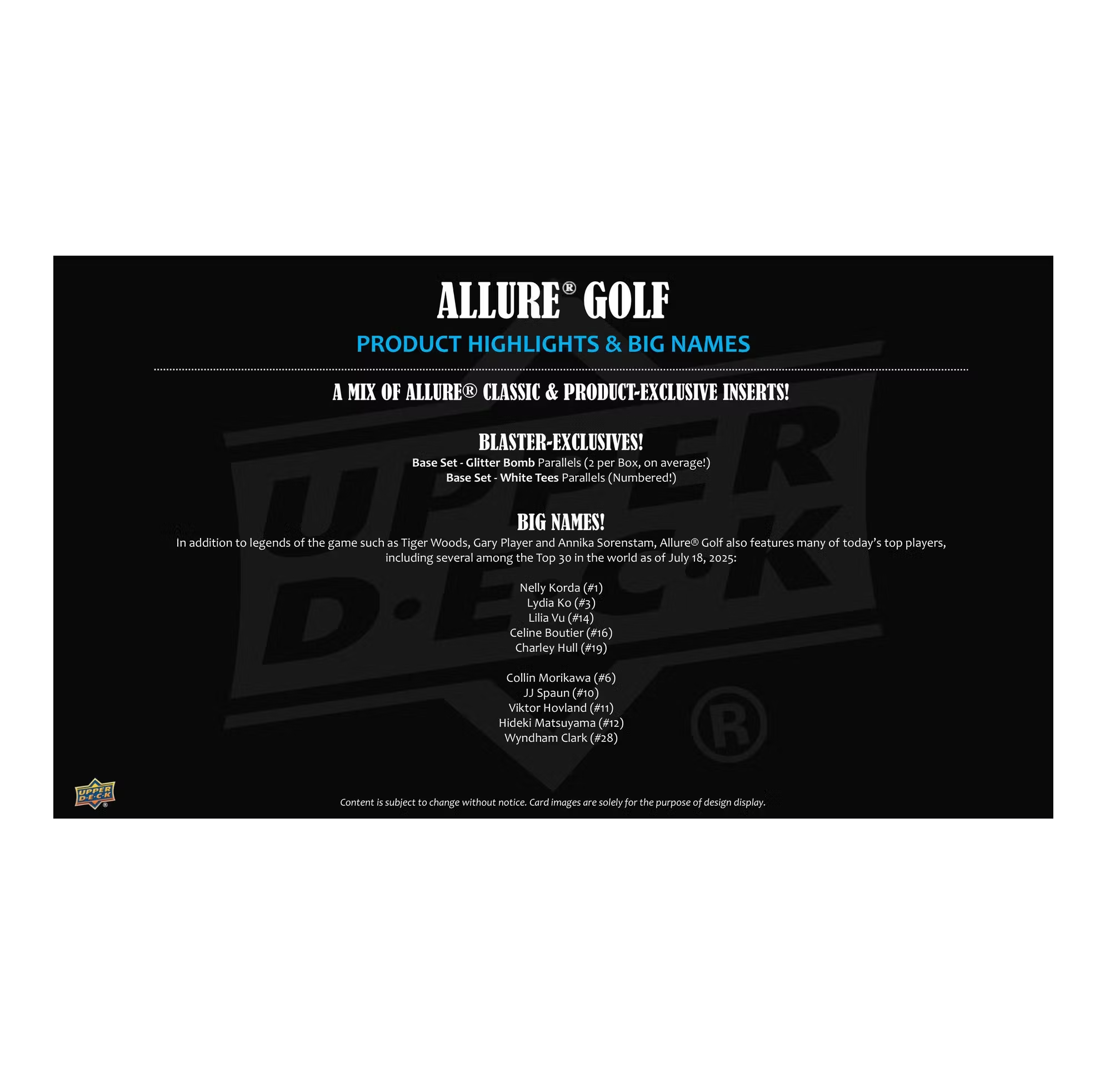 2026 Upper Deck Allure Golf Blaster 20-Box Case