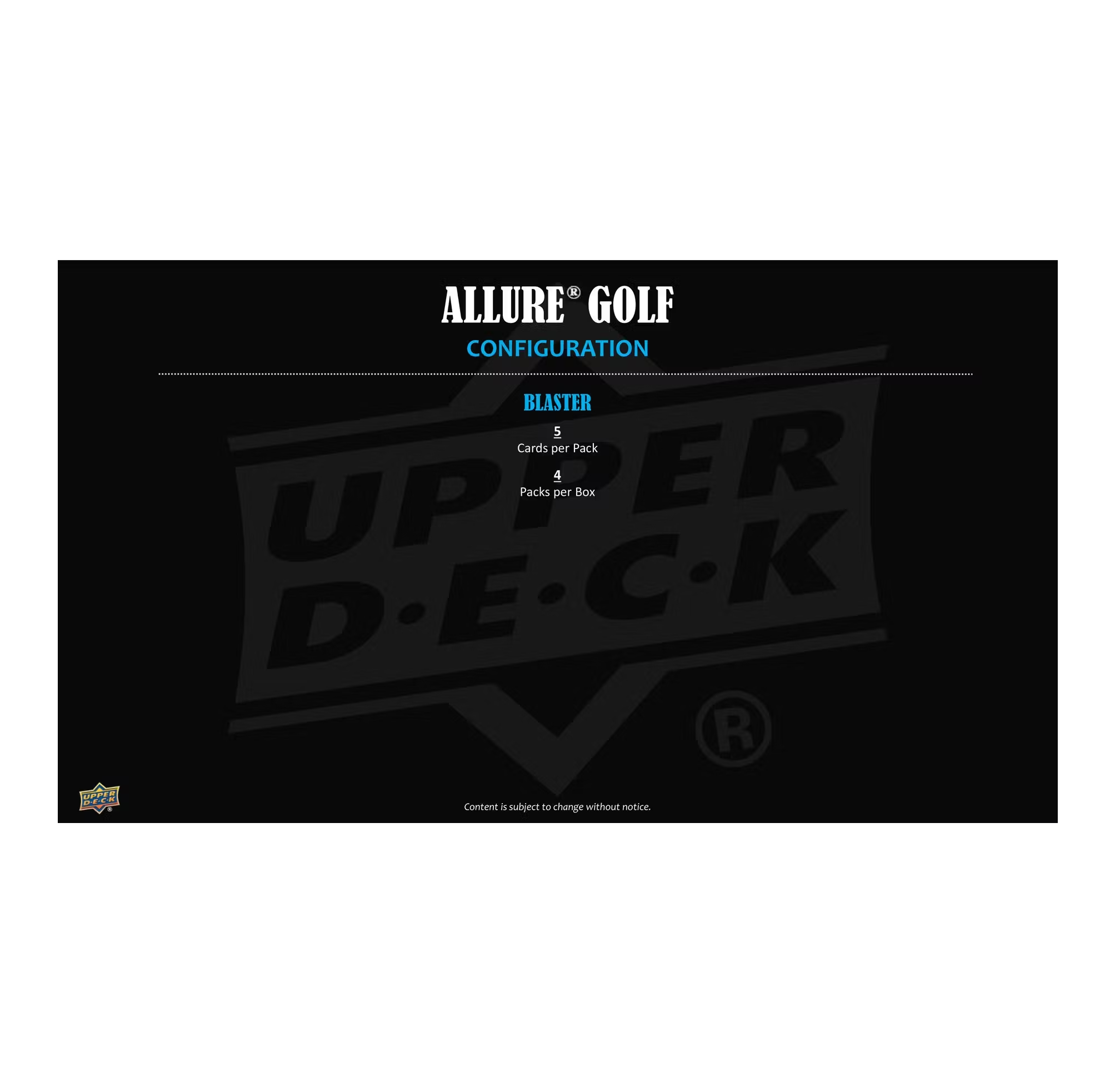 2026 Upper Deck Allure Golf Blaster 20-Box Case