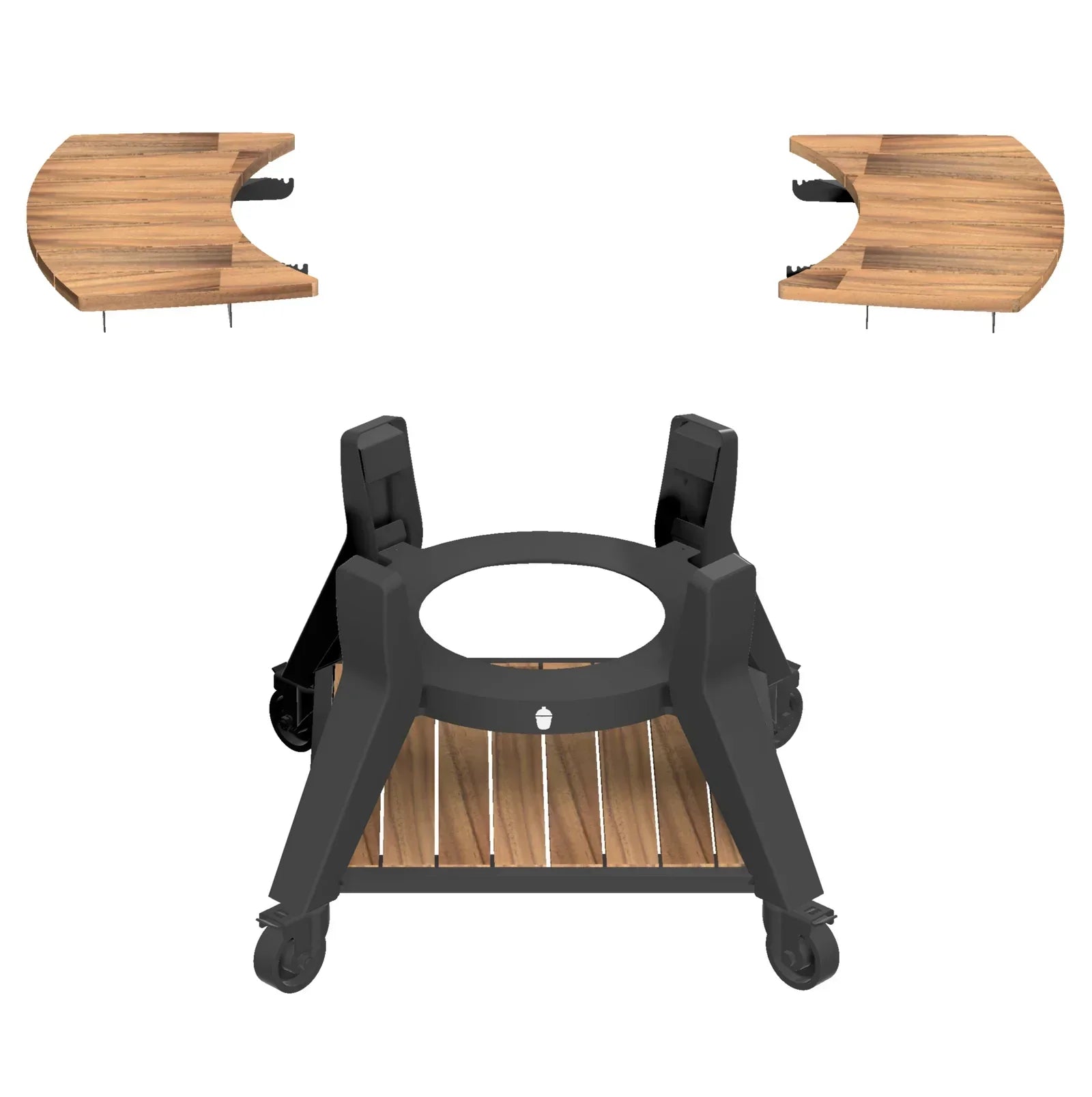 Trolley with Acacia Shelves for V2 Max KamaGear Kamado