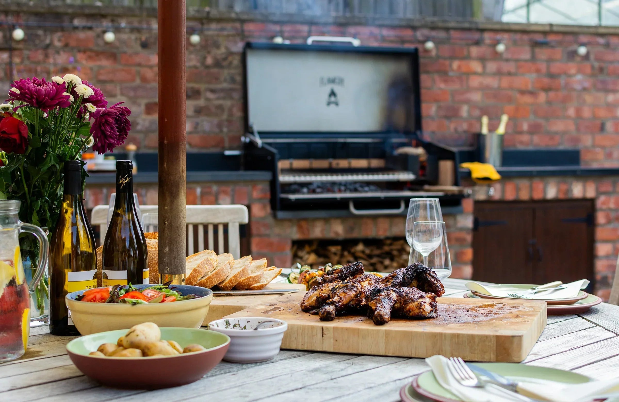 Flamery Large Asado Argentinian BBQ with Full Grill + Firebox