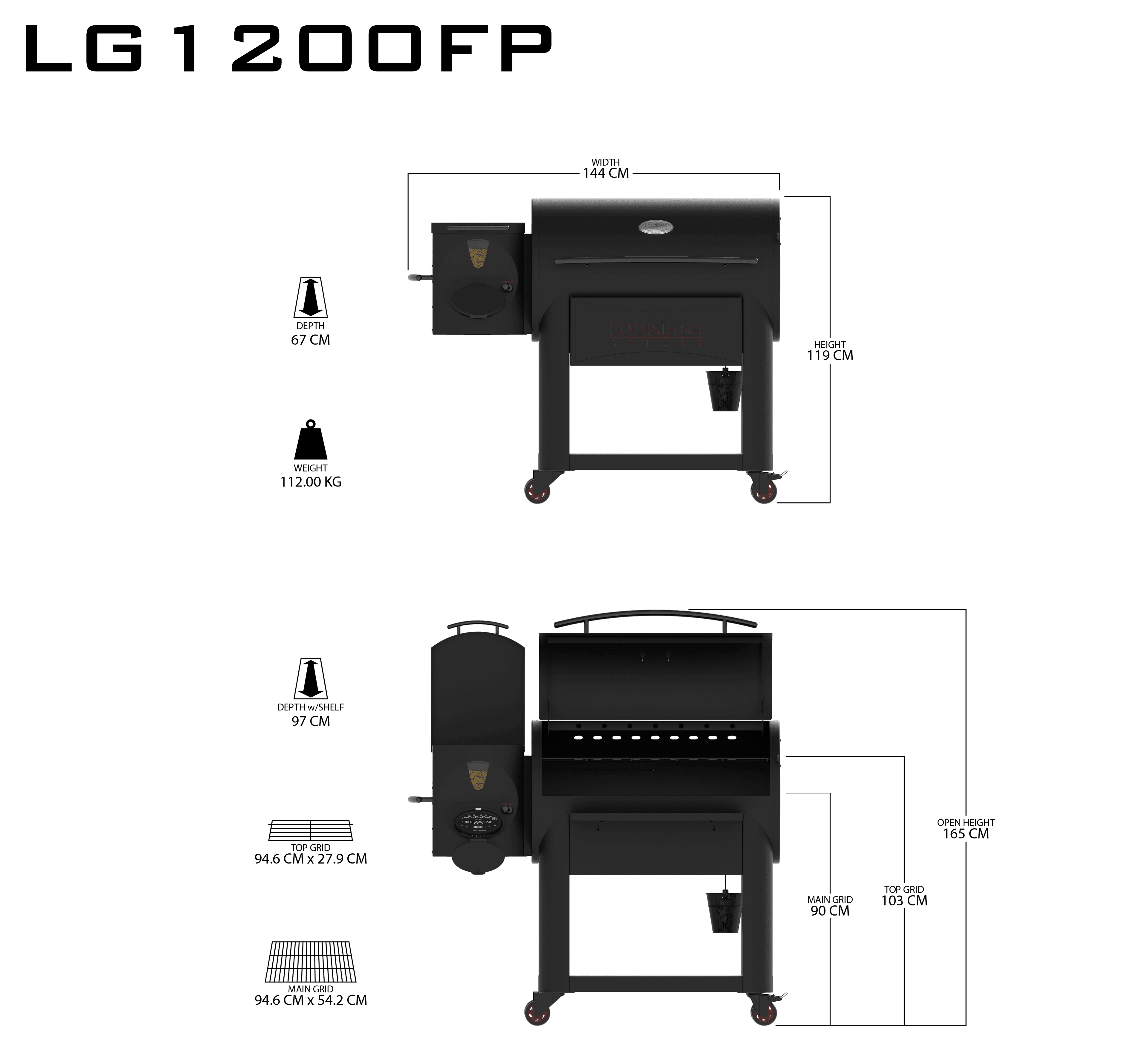 Louisiana Grills Founders Series Premier 1200 Pellet Grill (LG1200FP) PLUS COVER